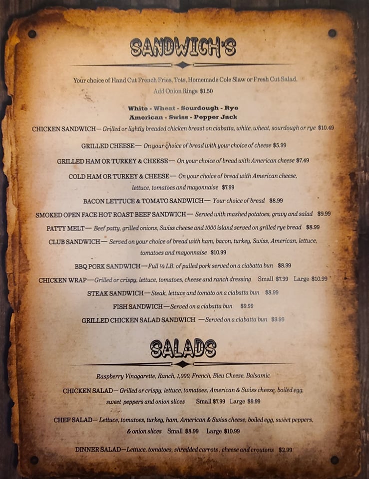 a part of the busters menu